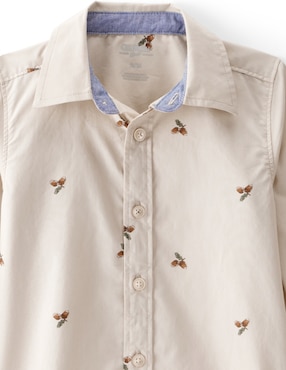 Camisa casual Oshkosh de algodón manga larga para niño