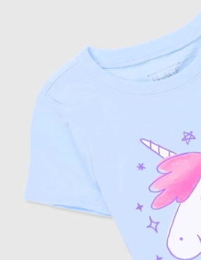 Playera The Children's Place unicornio manga corta para bebé niña