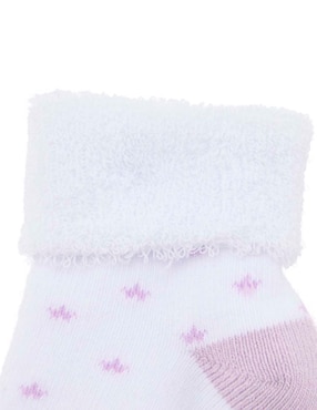 Set de tín antiderrapante Punto Blanco de algodón para bebé niña 8 pares
