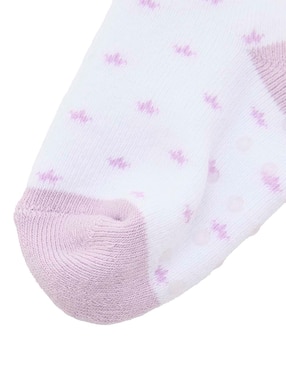 Set de tín antiderrapante Punto Blanco de algodón para bebé niña 8 pares