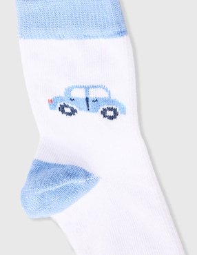 Set de calceta antiderrapante Punto Blanco de algodón para bebé niño 6 pares