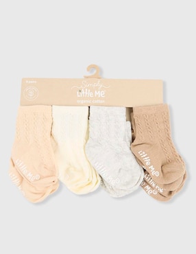 Set de calcetín antiderrapante Little Me de algodón para bebé niño 8 pares