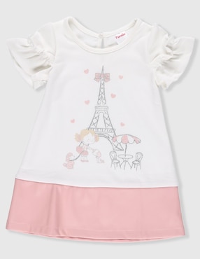 Vestido Fiorella París manga volantes para bebé niña