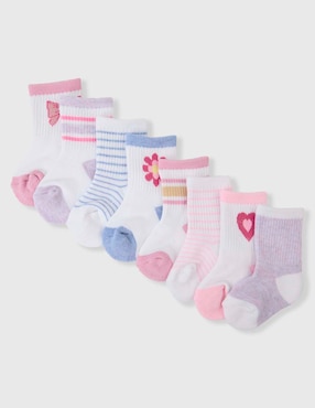 Set de calcetín Mon Caramel Basics de algodón para bebé niña 8 pares