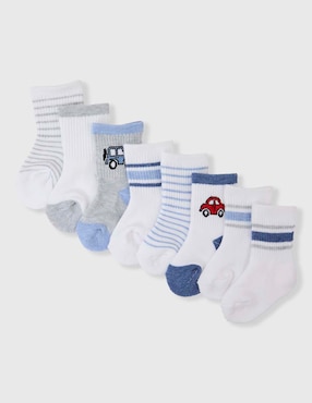 Set de calcetín Mon Caramel Basics de algodón para bebé niño 8 pares
