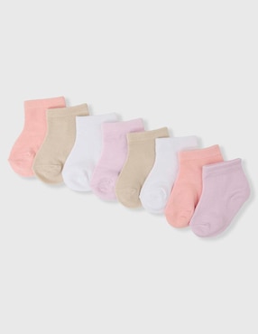 Set de calcetín Mon Caramel Basics para bebé niña 8 pares