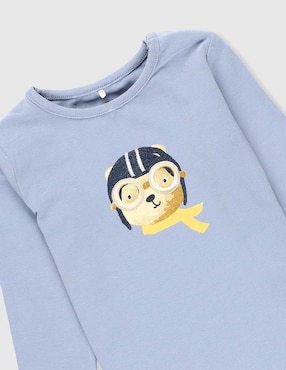 Playera Name It Oso manga larga para bebé niño