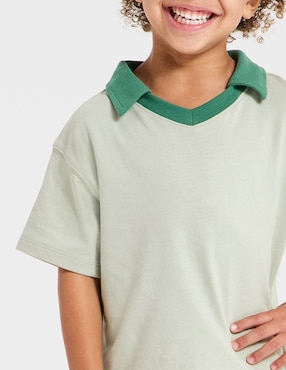 Playera tipo polo Cat & Jack de algodón para niño