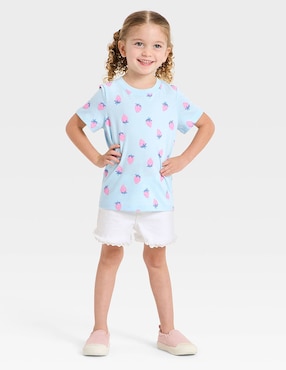 Playera Cat & Jack manga corta para niña