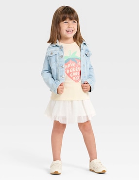 Playera Cat & Jack manga corta para niña