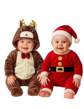 Set de mamelucos Kiss Reno y Santa Niño para bebé niño