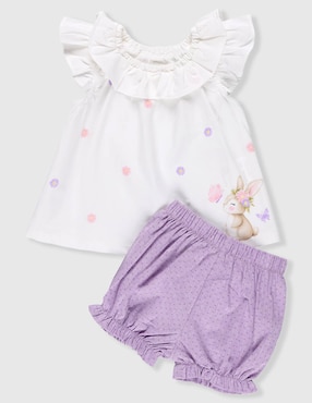 Conjunto Fiorella de algodón para bebé niña