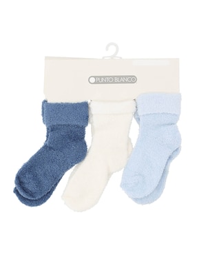 Set de calcetín Punto Blanco de algodón para bebé 3 pares