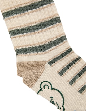 Set calcetín atiderrapante Punto Blanco de algodón para bebé niño 3 pares