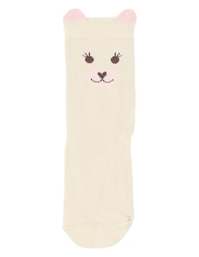 Set de calceta antiderrapante Punto Blanco de algodón para bebé niña 3 pares