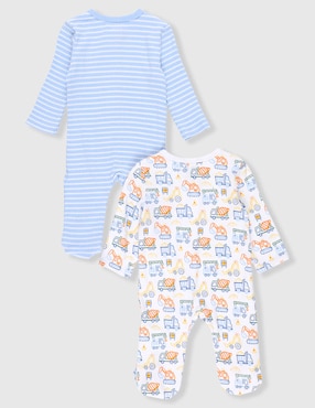 Set de mamelucos Little Me de algodón para bebé niño