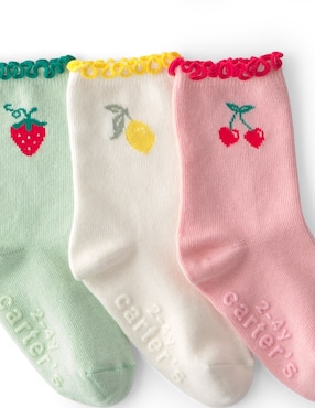 Calceta Carter's de algodón para bebé niña 6 pares