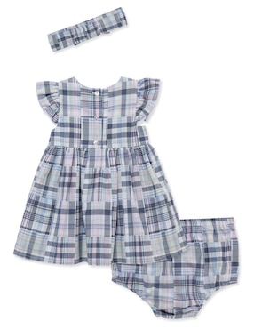 Set vestido Little Me manga regular para bebé niña