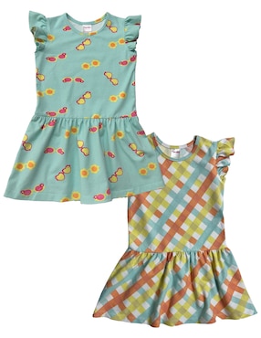 Set vestido Fiorella manga volantes para bebé niña