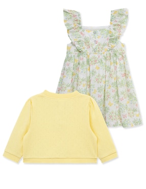 Vestido con suéter Little Me manga mariposa para bebé niña
