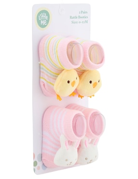 Set de calcetín antiderrapante Little Me de algodón para bebé niña 2 pares