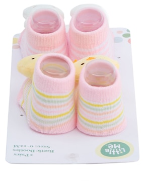 Set de calcetín antiderrapante Little Me de algodón para bebé niña 2 pares