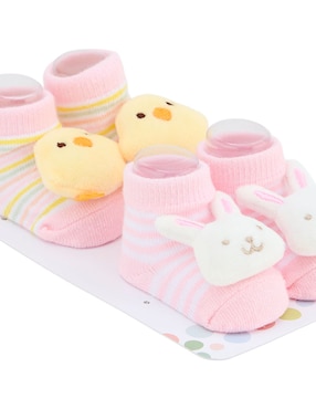 Set de calcetín antiderrapante Little Me de algodón para bebé niña 2 pares