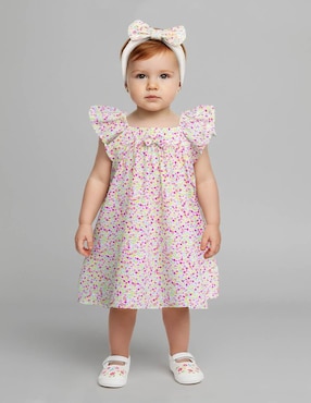 Vestido Gerat manga con pliegues para bebé niña