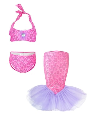 Traje De Baño Conjunto Mermaids Fancy Scales Sirena Para Bebé Niña