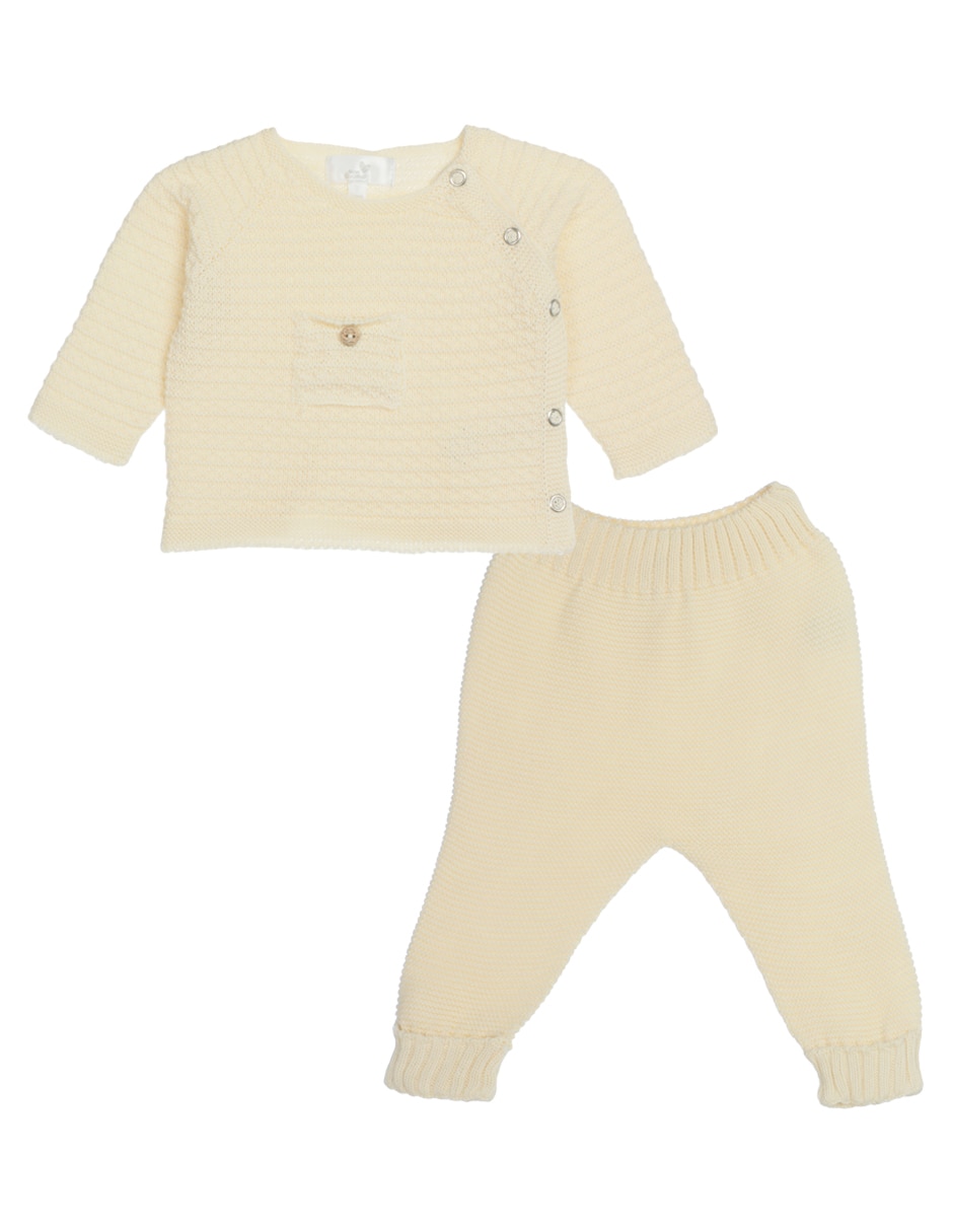 Conjunto pantalón casual de algodón unisex 2 piezas 1