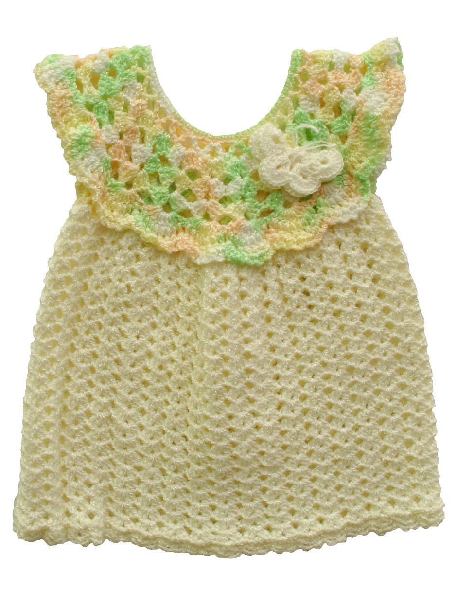 Vestido Regalos Yeya manga sin manga con crochet para beb ni a