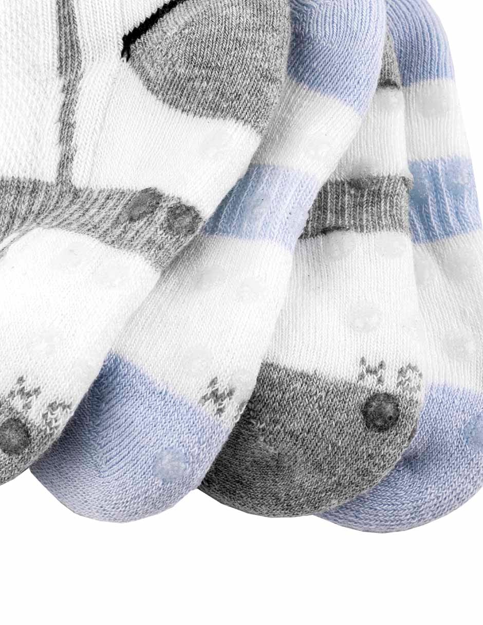 Tin antiderrapante de algodón para bebé niño 2 pares 3