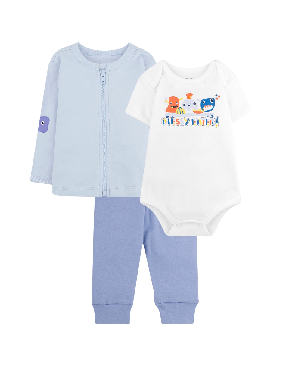 Conjunto de algodón para bebé niña 3 piezas 1
