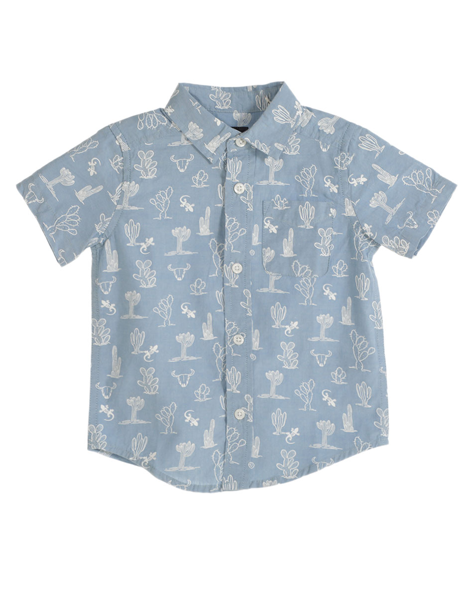 Camisa casual de algodón manga corta para niño Camisa casual de algodón manga corta para niño