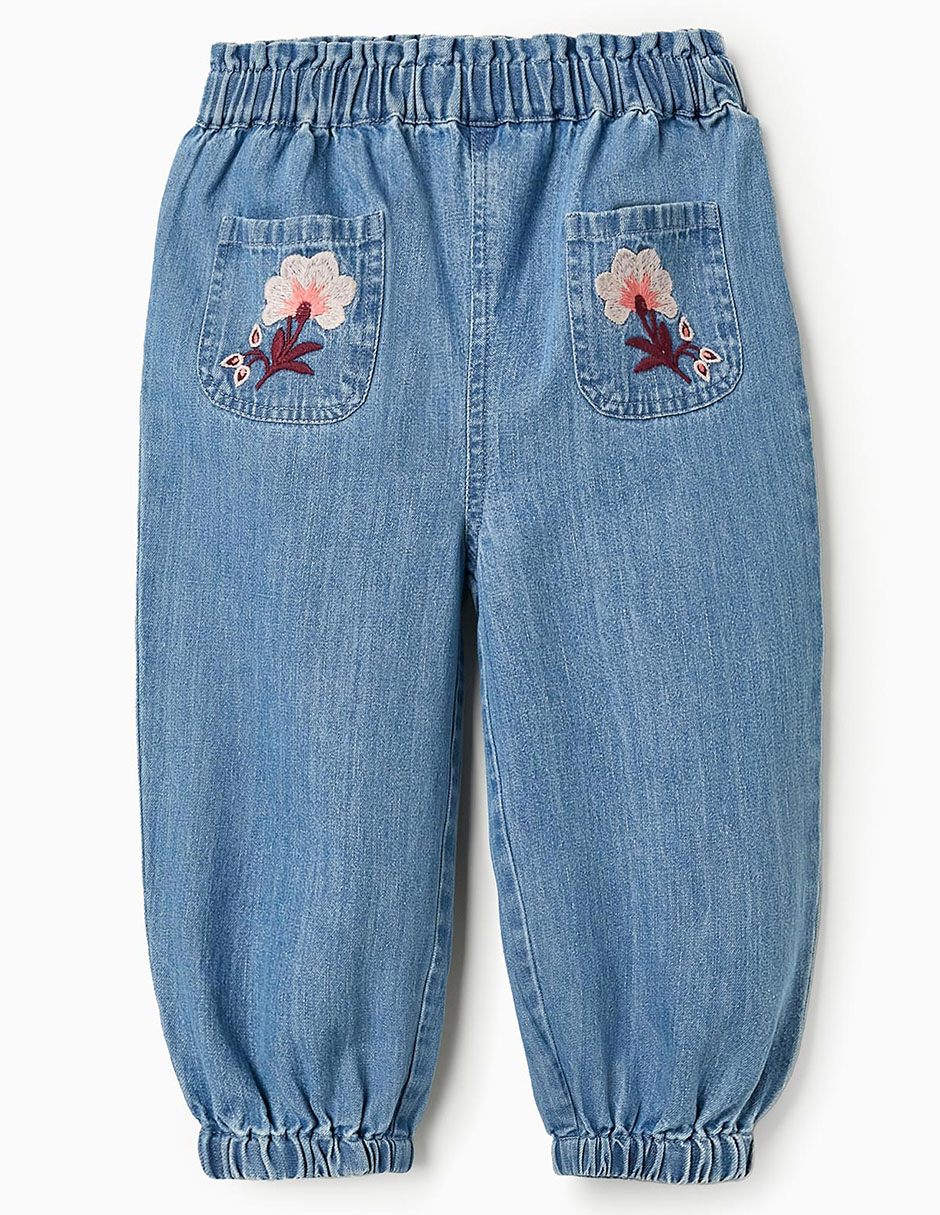 Jeans straight lavado claro para niña 1