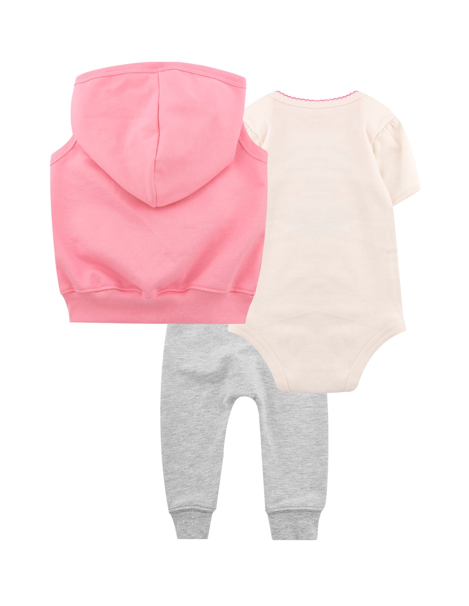Conjunto casual de algodón para bebé niña 3 piezas 3