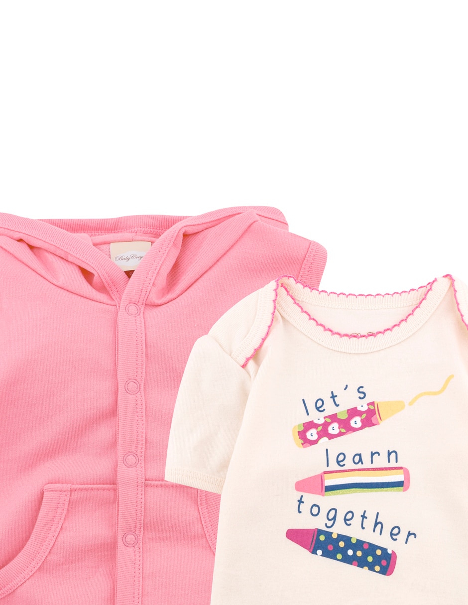 Conjunto casual de algodón para bebé niña 3 piezas 4