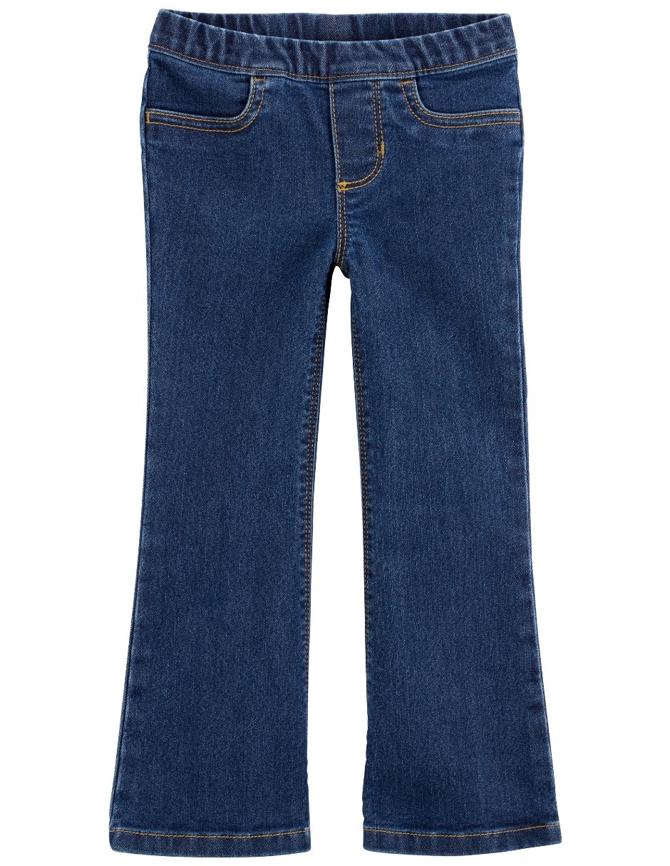 Jeans campana lavado obscuro para niña 1