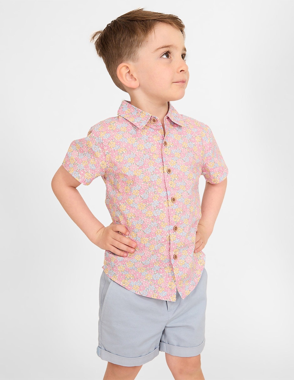 Camisa casual manga corta para bebé niño -
Hecho con Tela Liberty 1