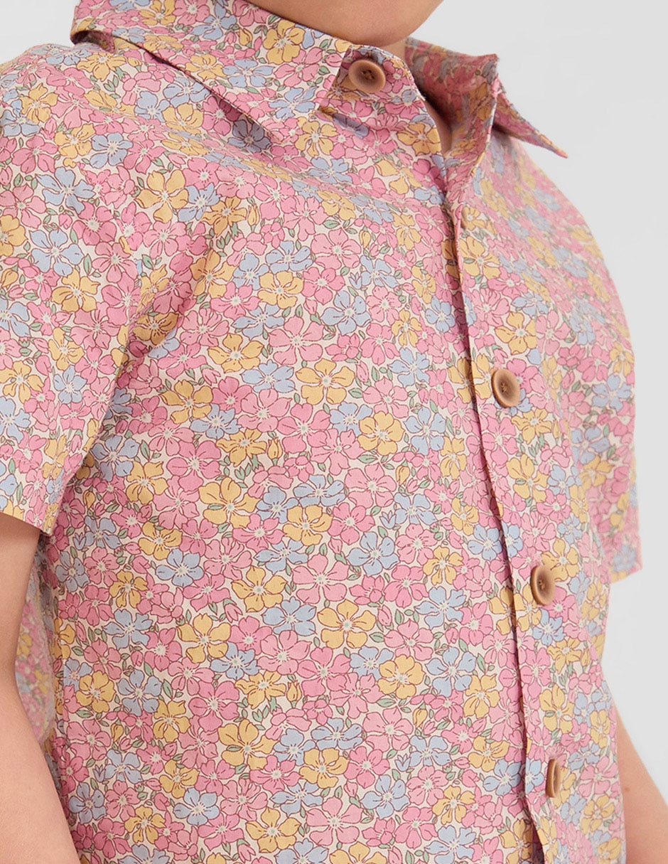 Camisa casual manga corta para bebé niño -
Hecho con Tela Liberty 9
