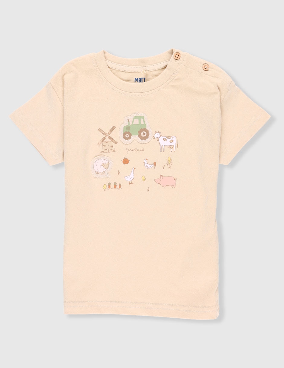Playera manga corta para bebé unisex