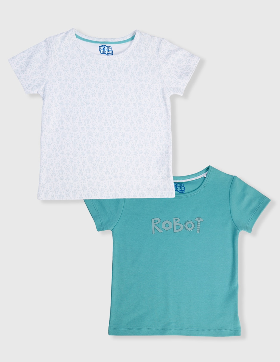 Set playera manga corta para bebé unisex