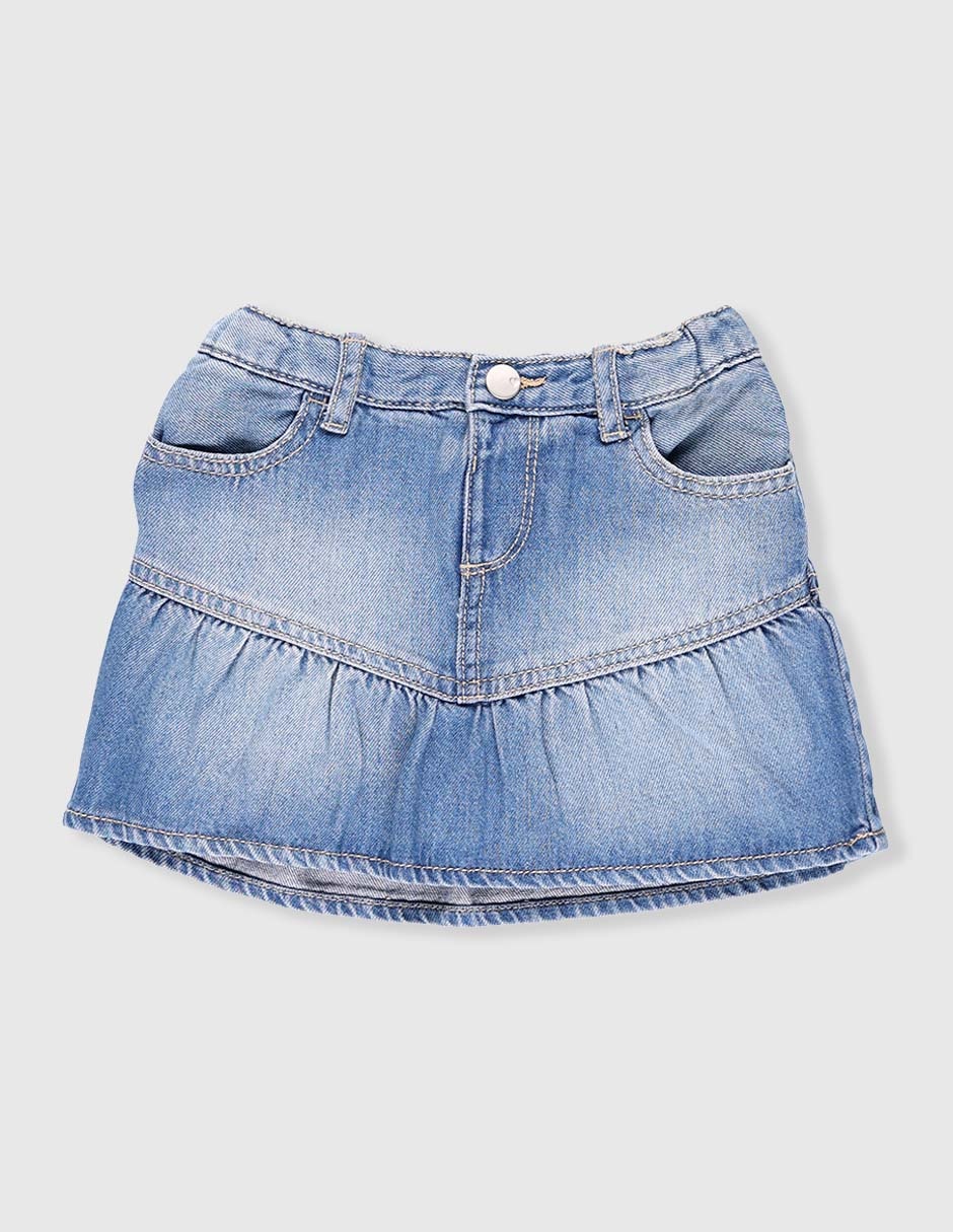 Falda short de mezclilla para bebé niña