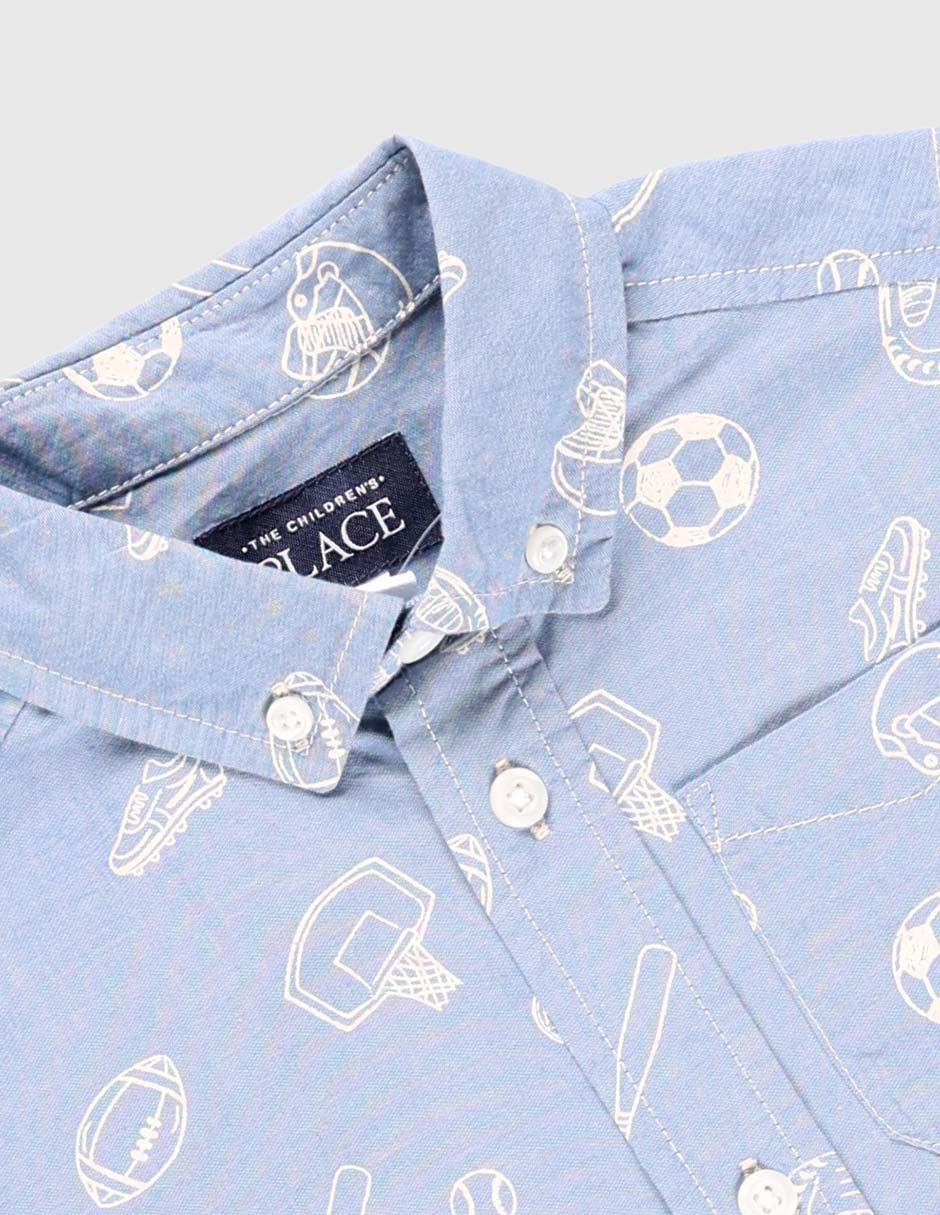Camisa casual de algodón manga corta para niño 3