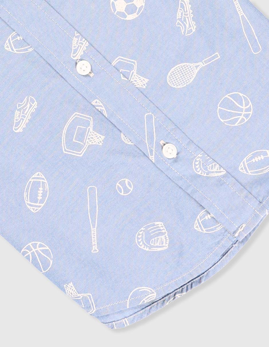 Camisa casual de algodón manga corta para niño 4