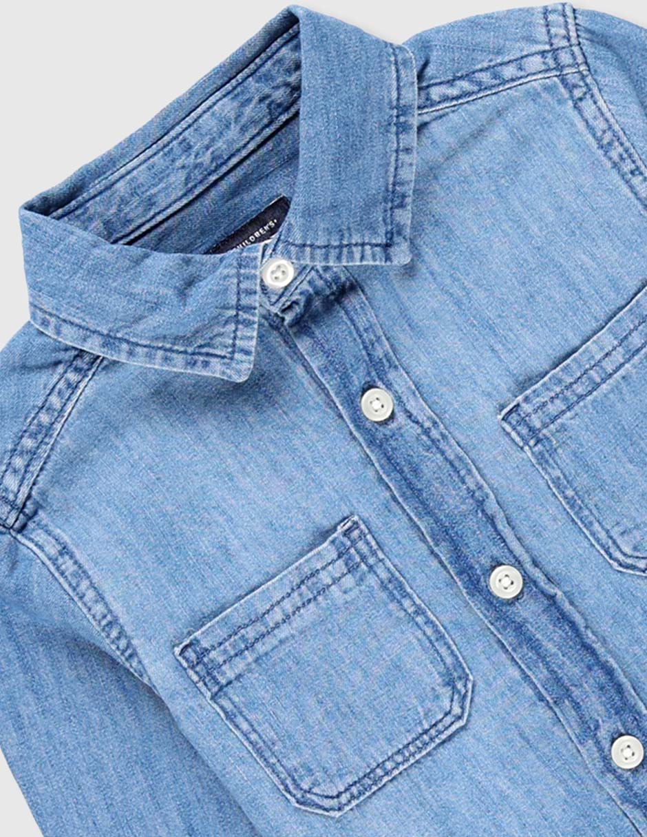 Camisa casual de algodón manga larga para niño 3
