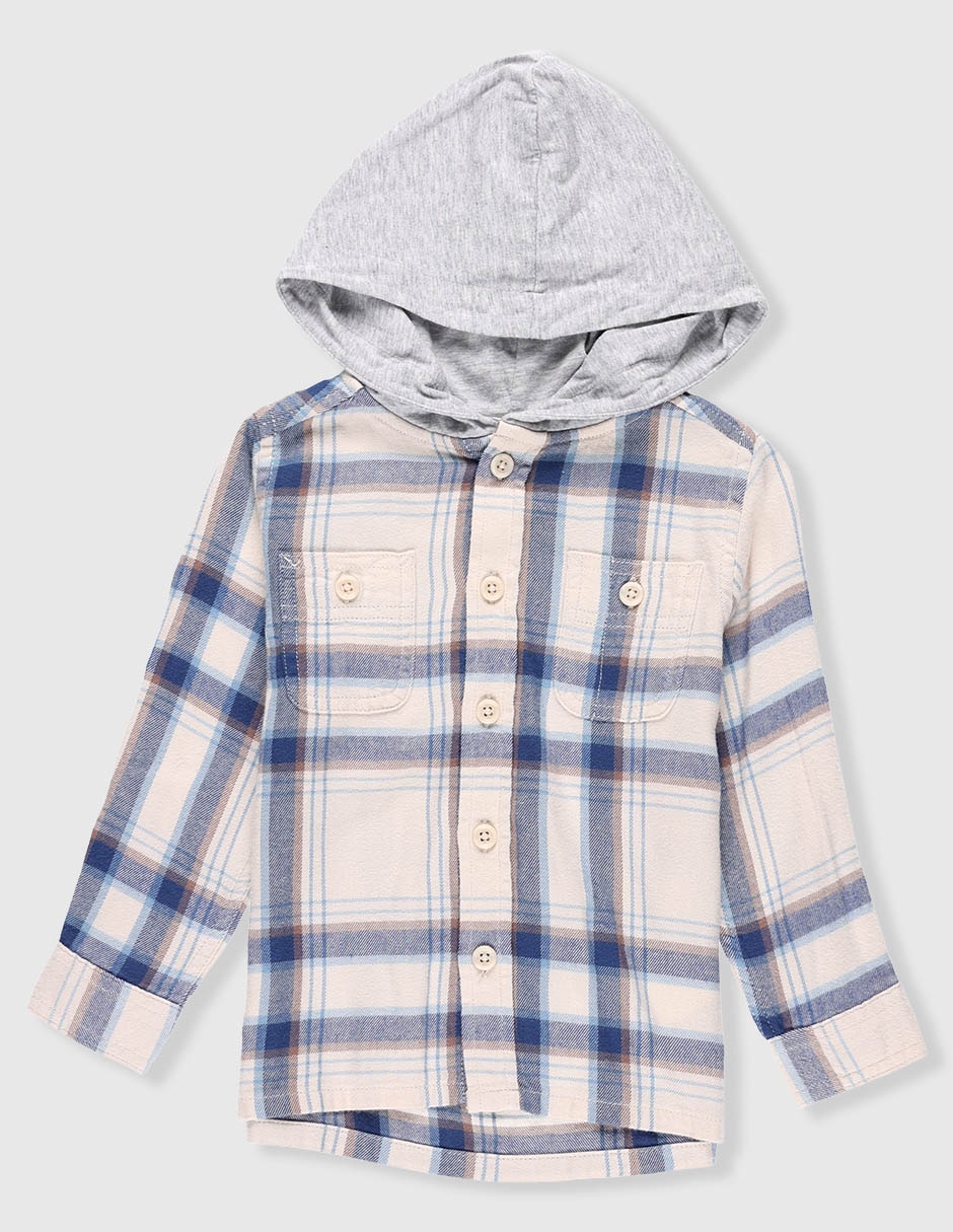 Camisa casual de algodón manga larga para bebé niño