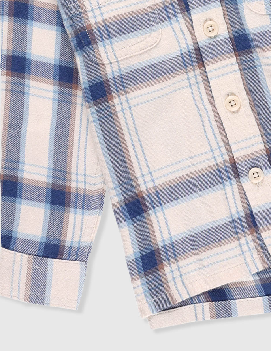 Camisa casual de algodón manga larga para bebé niño 4