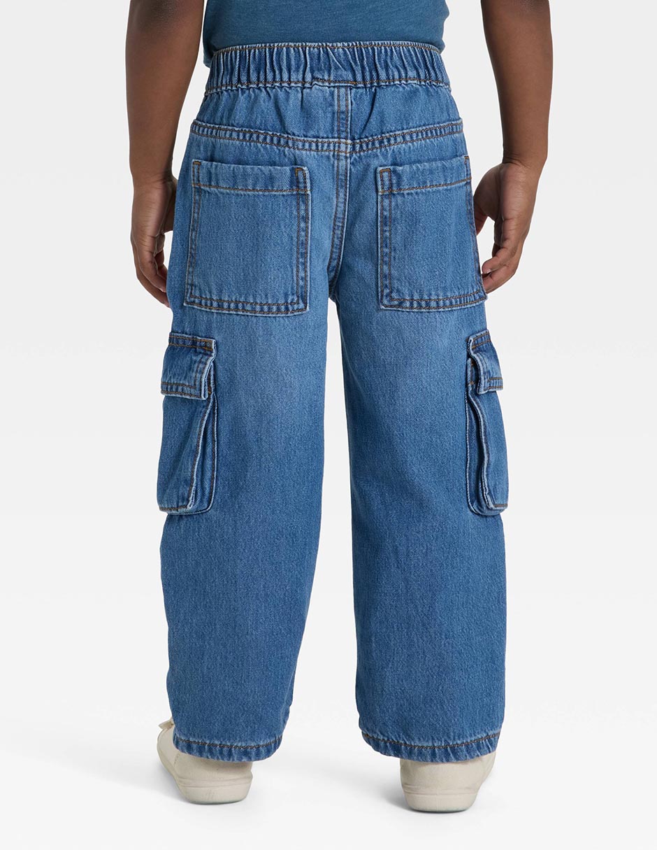 Jeans cargo amplio deslavado para niño 2