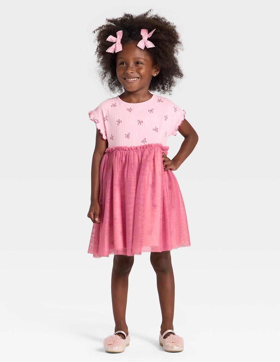 Vestido manga regular para niña 3